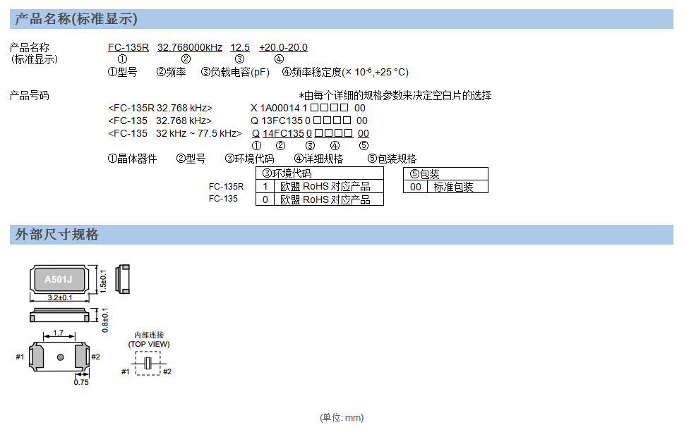 MC306晶振规格书